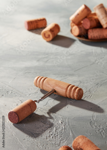Cork screw and wine corks