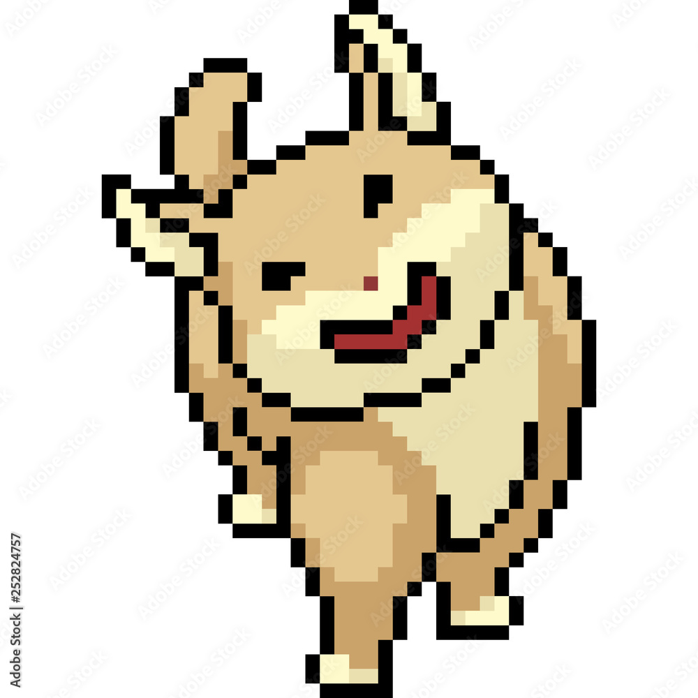 Obraz premium vector pixel art pet smile