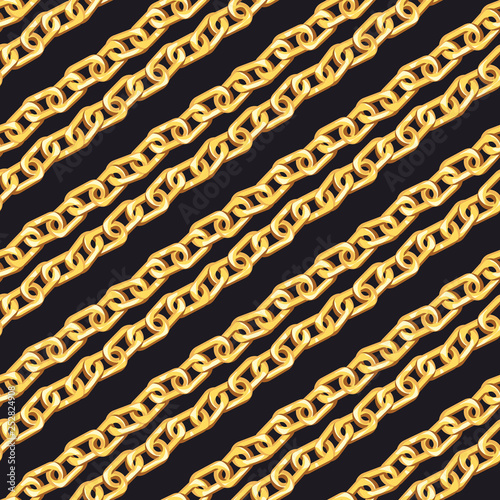 Golden double chain seamless pattern