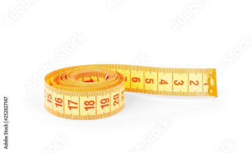 yellow tape centimeter isolate on white background