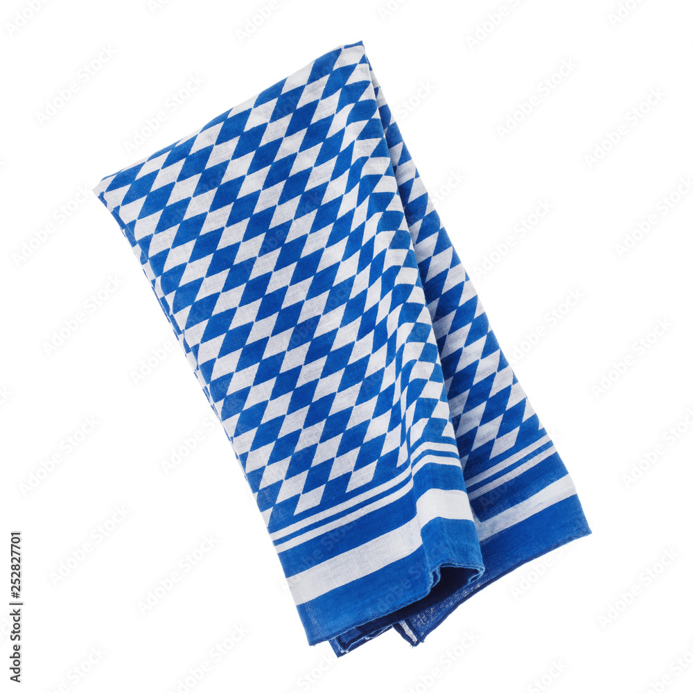 The Bavarian napkin of white and blue color isolated. A subject on celebration the Oktoberfest The Bavarian napkin of white and blue color isolated. A subject on celebration the Oktoberfest