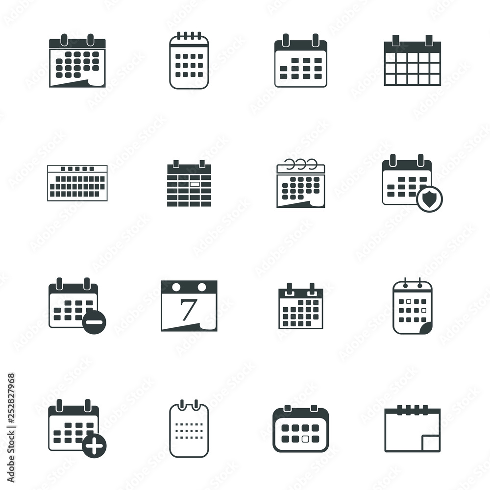 creative calendar icons set. Date icons set. Vector illustration creative calendar icons set. Date icons set. Vector illustration