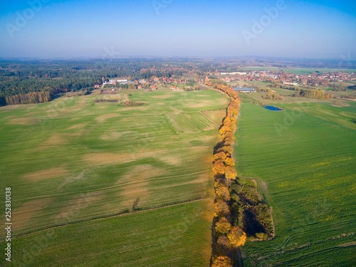 Country road with colorful ...