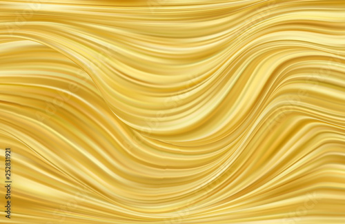 Modern golden color flow background. Wavy Gold Liquid.