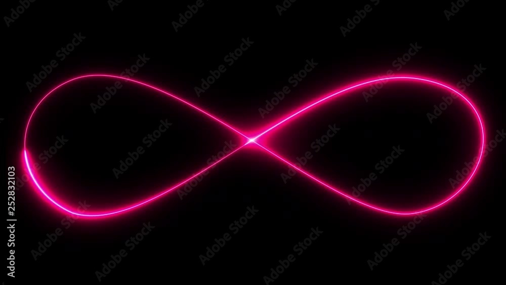 Abstract background with neon illumination, infinity sign. Abstract background with neon illumination, infinity sign.