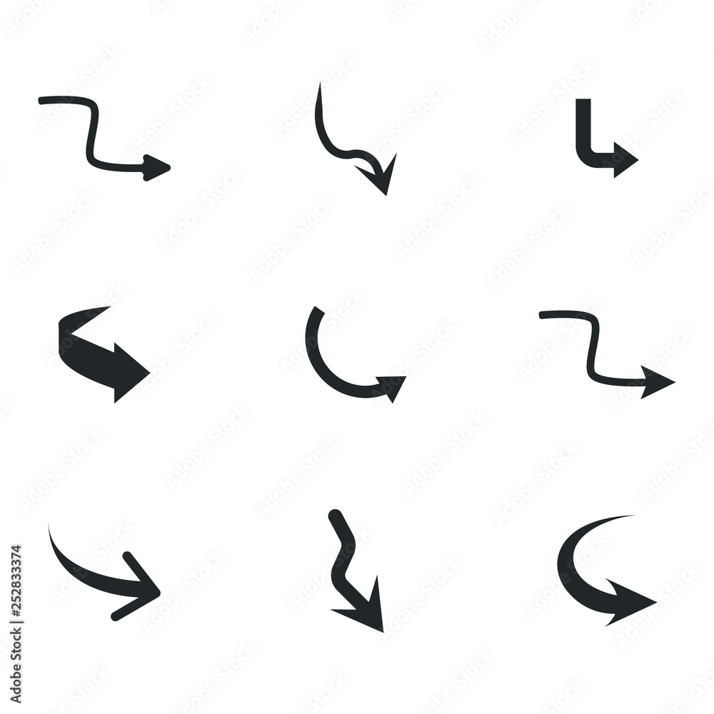 Vector illustration of curved arrow icons. curved arrow icons set. curve icons Vector illustration of curved arrow icons. curved arrow icons set. curve icons