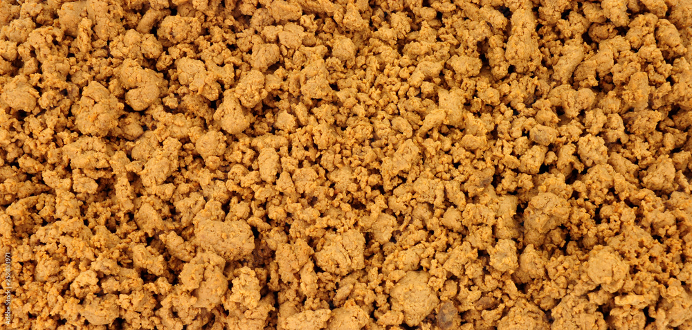 Mycroprotein fungus meat mince substitute background made from fermented fungus Mycroprotein fungus meat mince substitute background made from fermented fungus