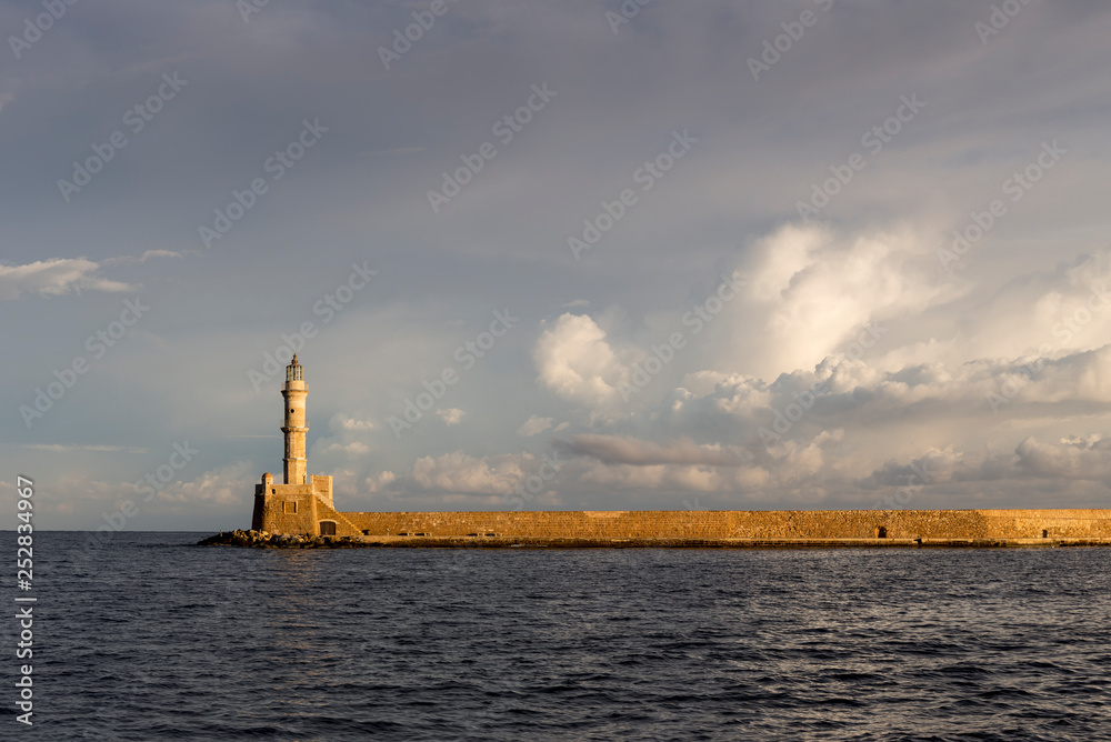 The ancient lighthouse in the Chania city (Greece, island Crete)