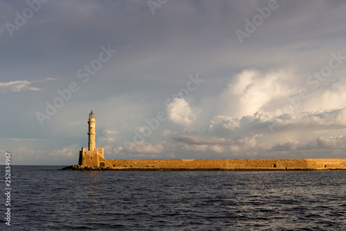 The ancient lighthouse in the Chania city (Greece, island Crete)
