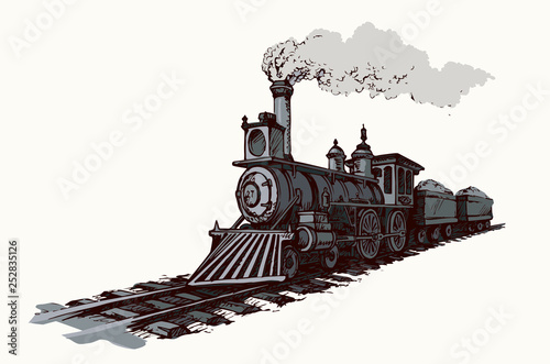 Vector illustration. Locomotive