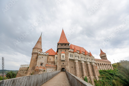 Panoramic view of a medieval castle in Romania