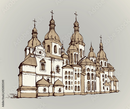 Vector Saint Sophia Cathedral in Kiev, Ukraine