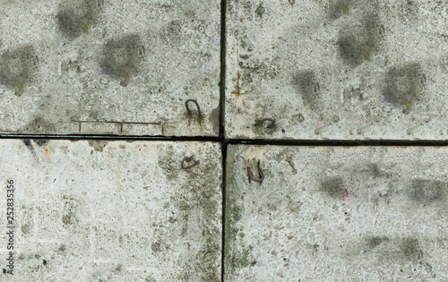 The junction of four concrete sections. Background.