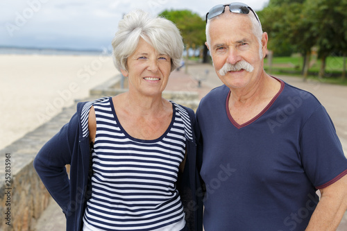 portrait of a senior couple at the seaside
