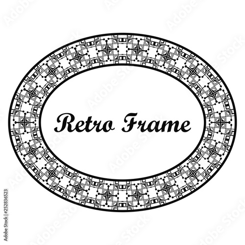 Oval ornamental art deco frame