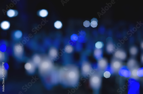 ิblue bokeh blurred abstract light wallpaper background.