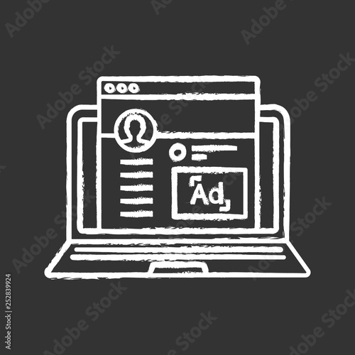 Social media marketing chalk icon