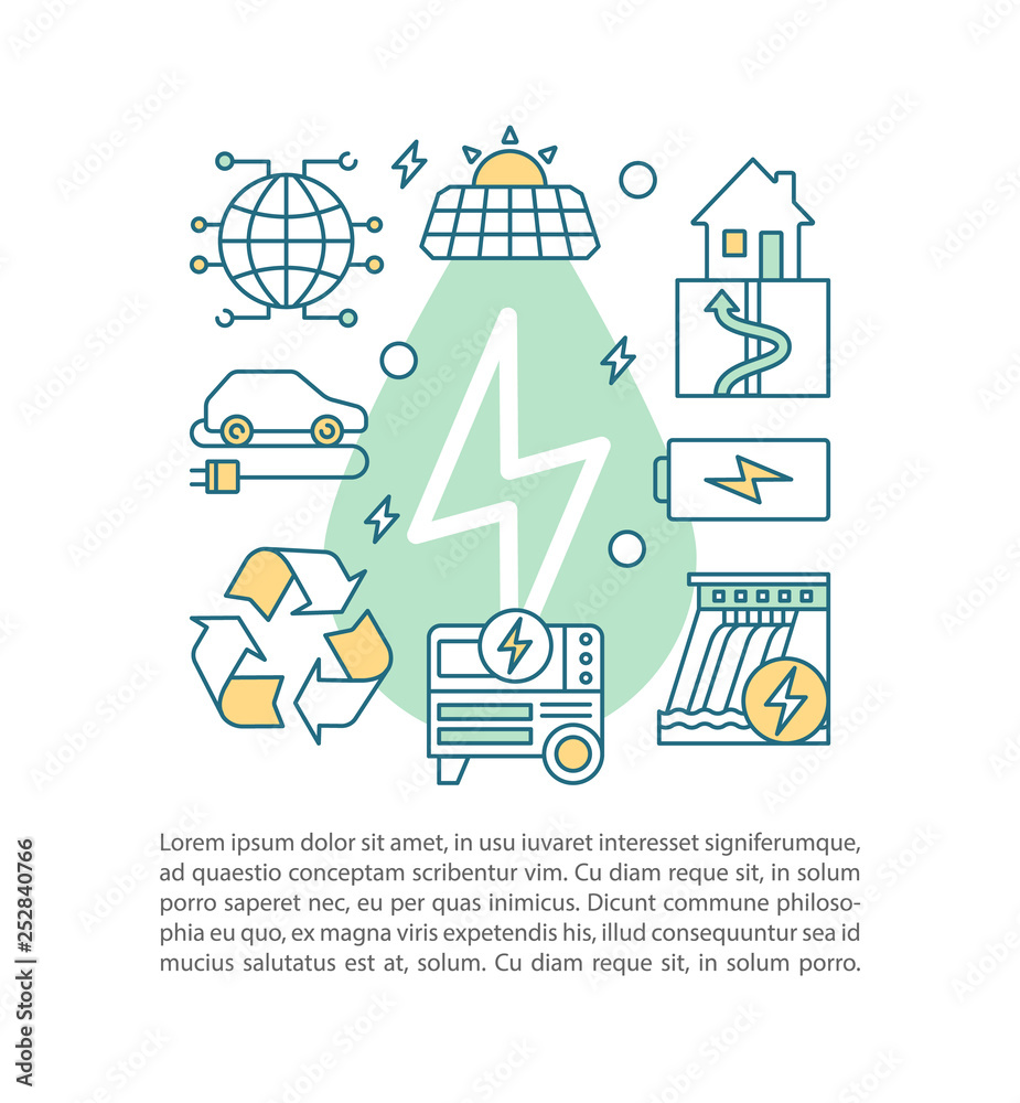 Eco energy concept linear illustration