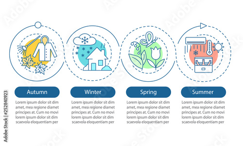 Four seasons vector infographic template