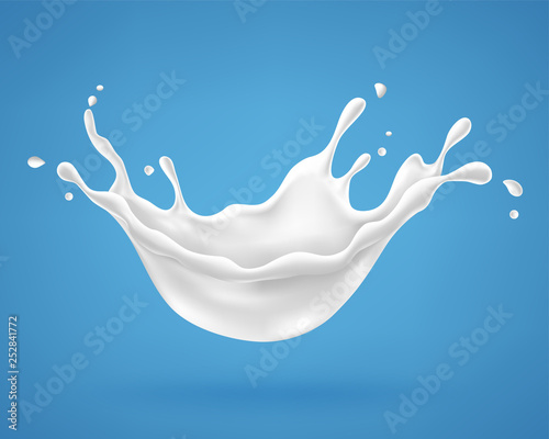 Milk Splash On blue background