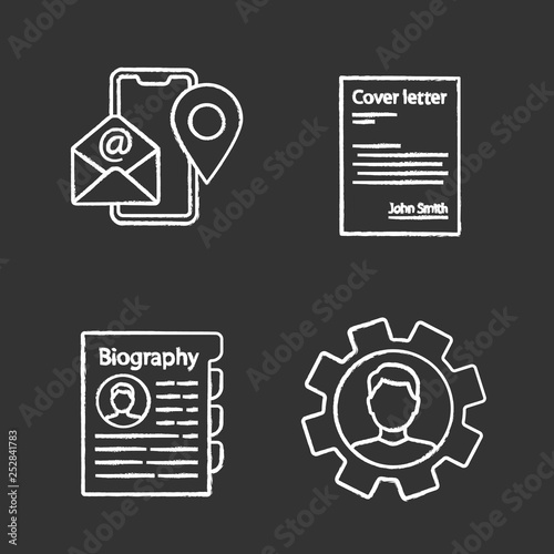 Resume chalk icons set