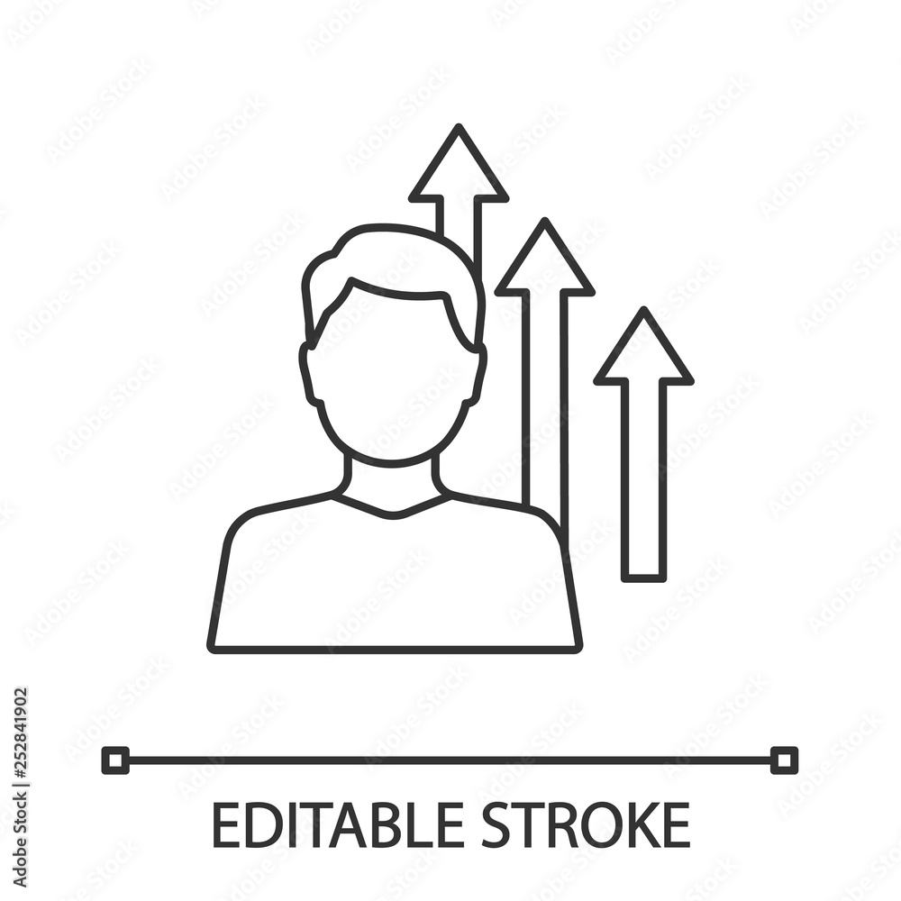 Personal growth linear icon Personal growth linear icon