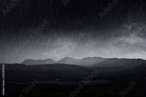 dark storm clouds covering ...