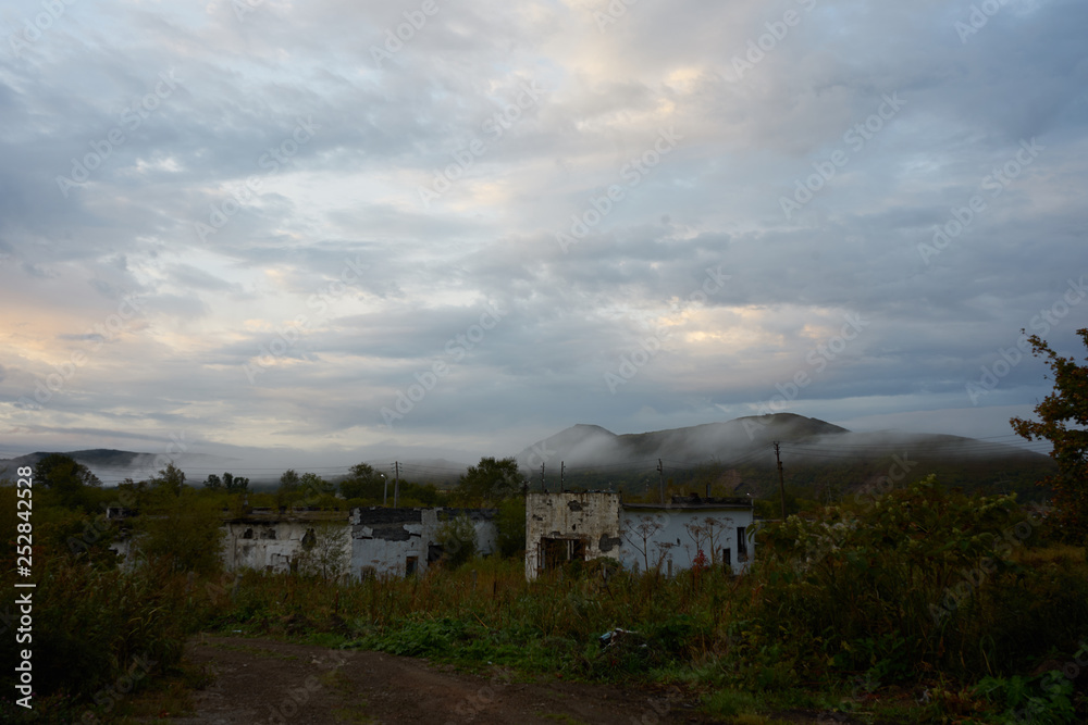 sunset over the city
