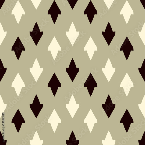Monochrome seamless pattern with geometric elements.