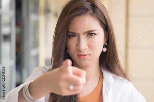 Angry upset Asian Chinese woman pointing at you Free Download Angry upset Asian Chinese woman pointing at you - GFXLoad