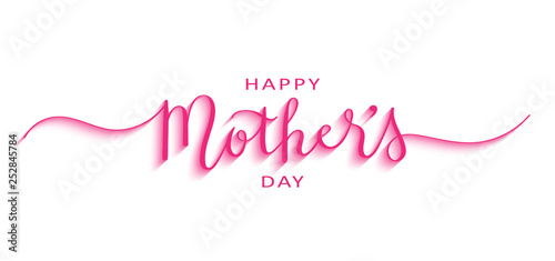 HAPPY MOTHER'S DAY pink 3D relief brush calligraphy banner