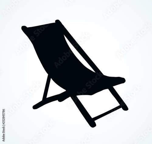 Beach chair. Vector freehand drawing