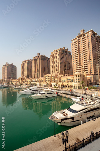 DOHA, QATAR – SEPTEMBER 06 2013: Mediterranean-style towers in The Pearl Qatar © VonWyliPhotography