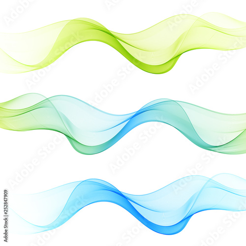 Set of abstract waves background.Blue, green wave.