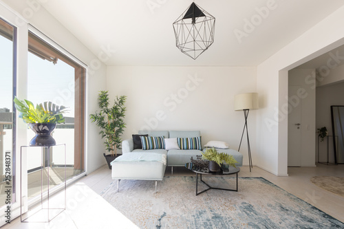 Quadro em tela Modern living room with designer sofa and coffee table