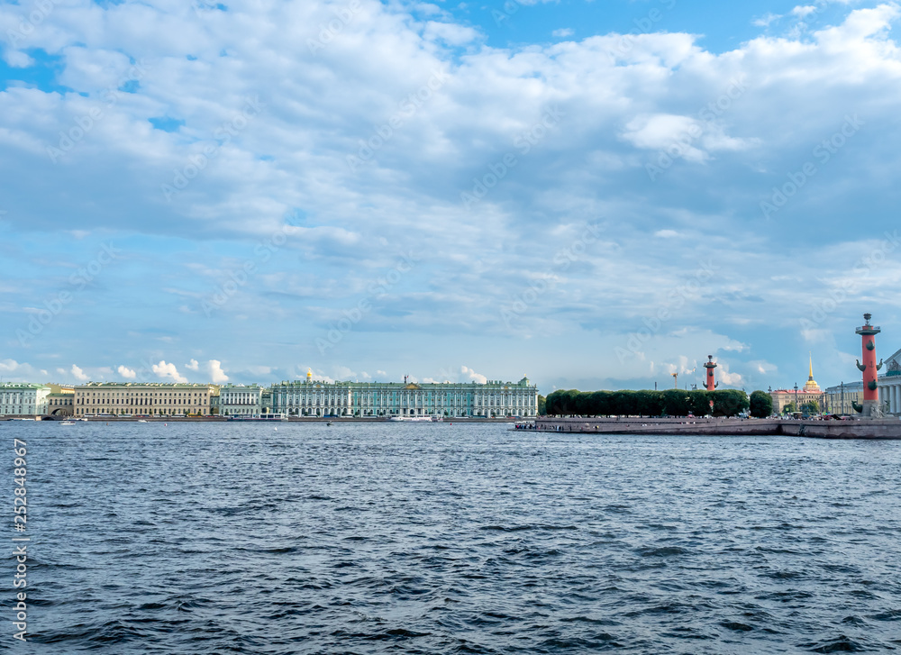 Hermitage museum and Neva river in Russia