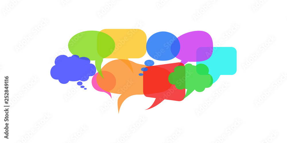 Set of dialogue speech bubbles. Social network chat, business concept. Flat style vector illustration Set of dialogue speech bubbles. Social network chat, business concept. Flat style vector illustration
