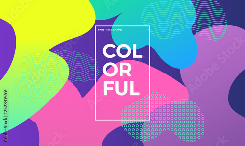 Trendy design template with fluid gradient shapes