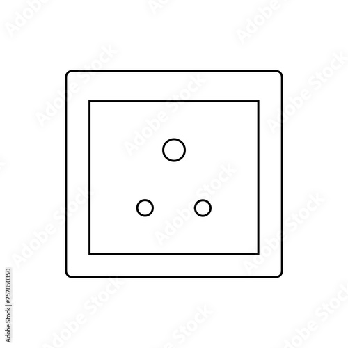 Type D socket. AC power socket icon. India country plug