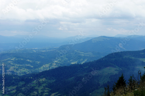 Carpathians  Ukraine. blue mountains landscape in the distance. photography mountain landscape