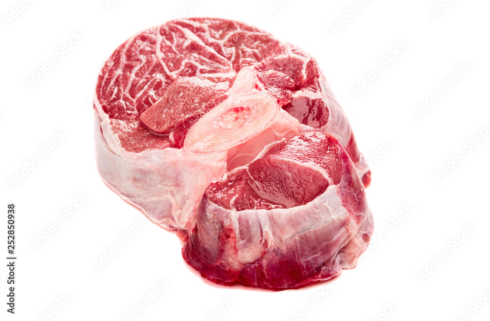 raw beef shank isolated on the white raw beef shank isolated on the white