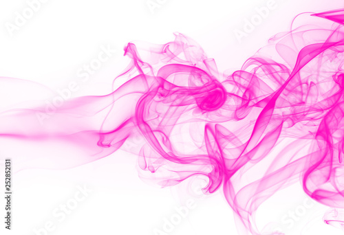 Beautiful pink smoke abstract on white background