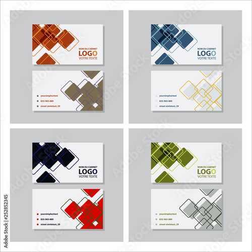 Set of Creative and Clean Business Card Template. Flat Design Vector Illustration. Stationery Design