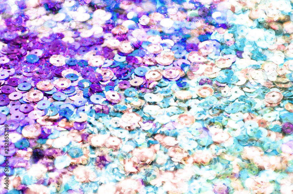 Abstract background with multicolored sequins for design