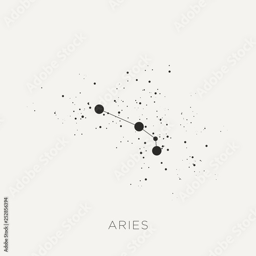 Star constellation zodiac aries black white vector