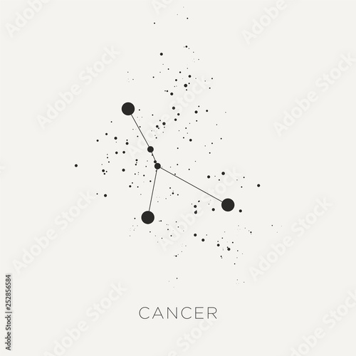 Star constellation zodiac cancer black white vector