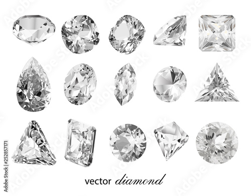 Сollection of different shapes vector diamonds
