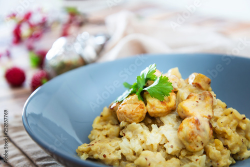 Chicken with Mustard and Rice