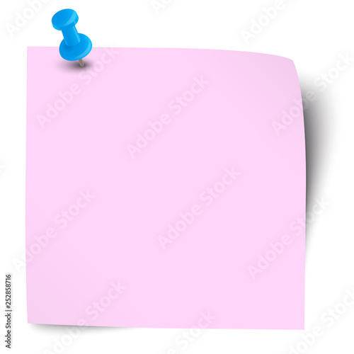 sticky note with pin needle