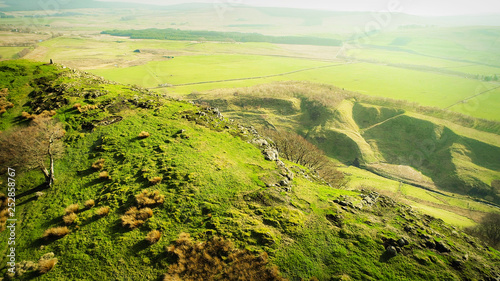 Aerial image over Loudoun Hill in East Ayrshire, Scotland. The Battle of Loudoun Hill took place here between a Scots force led by Robert the Bruce and the English. photo